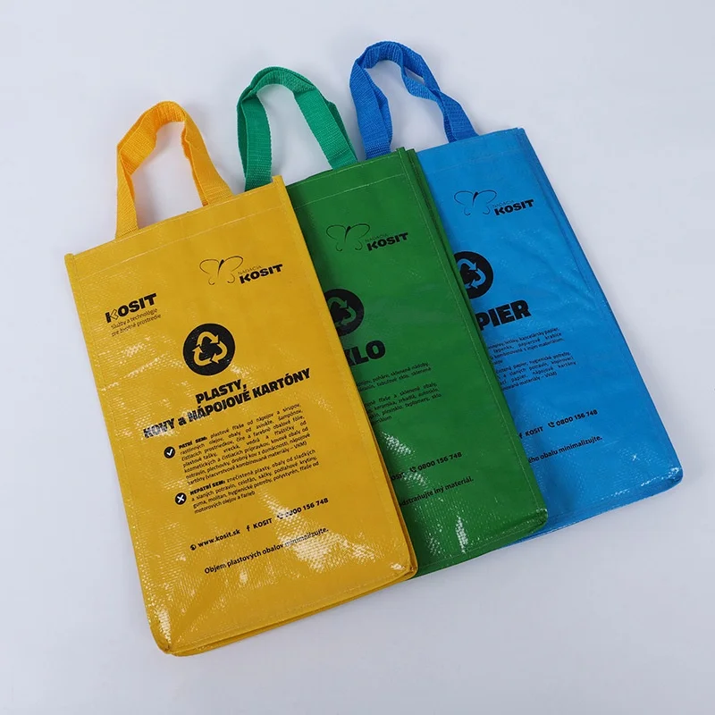 3 in 1 Customized Reusable Household Polypropylene Waste Sorting Storage Trash Garbage PP Woven Tote Bag