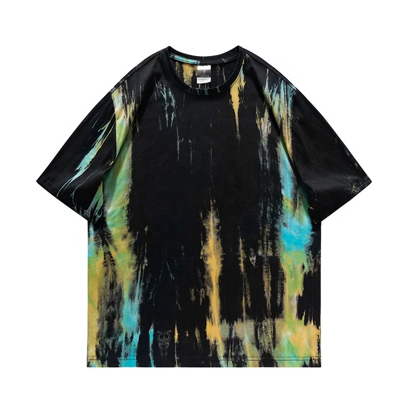 2024 New Style 260gsm Heavy Weight oversized Tie Dye Stone Washed T Shirt Oversized