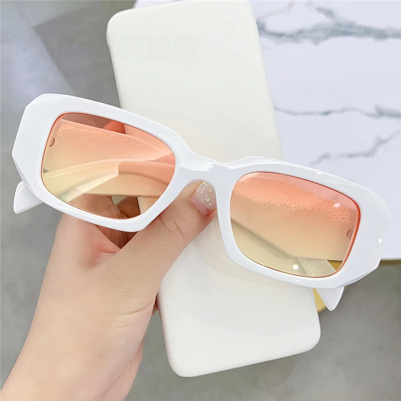 2023 Lunette De Soleil Luxury Designer Famous Brands Sunglass Trendy Square Rectangle Frame Custom Logo Sunglasses women men
