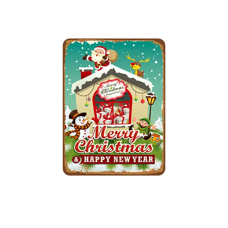  2019 Рождественское украшение металлическая пластина винтажные жестяные знаки
