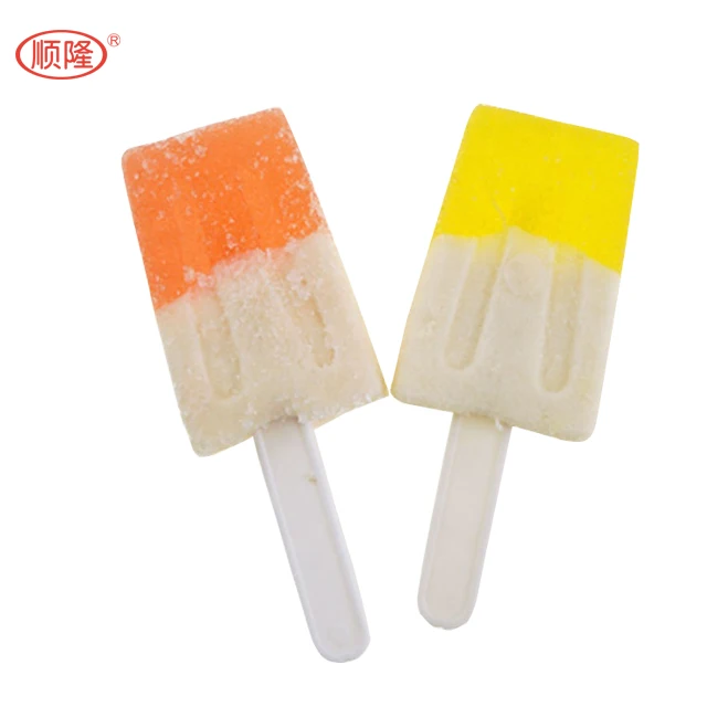 
Multi colors fruit ice cream soft candy jelly sweets lollipop 