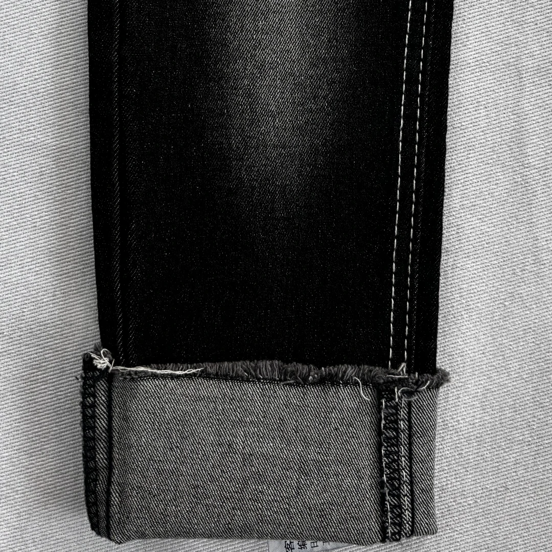 Custom Weight Denim Fabric High Quality Soft Feel Shirts Dresses Suits Blouses Black Oil Painting Full Denim Fabric