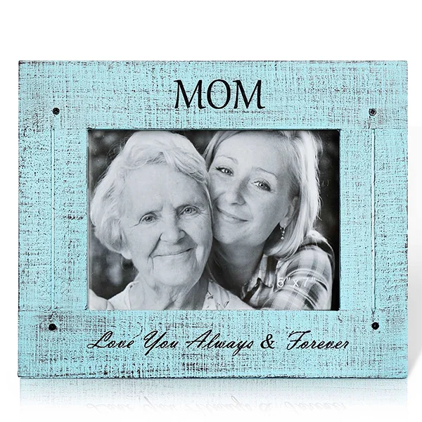 ARTMADE OEM Handicrafts 5x7 Wood Picture Frame MOM LOVE Photo Frame with Glass Cany Stand Table Top, Rustic Farmhouse Home Decor