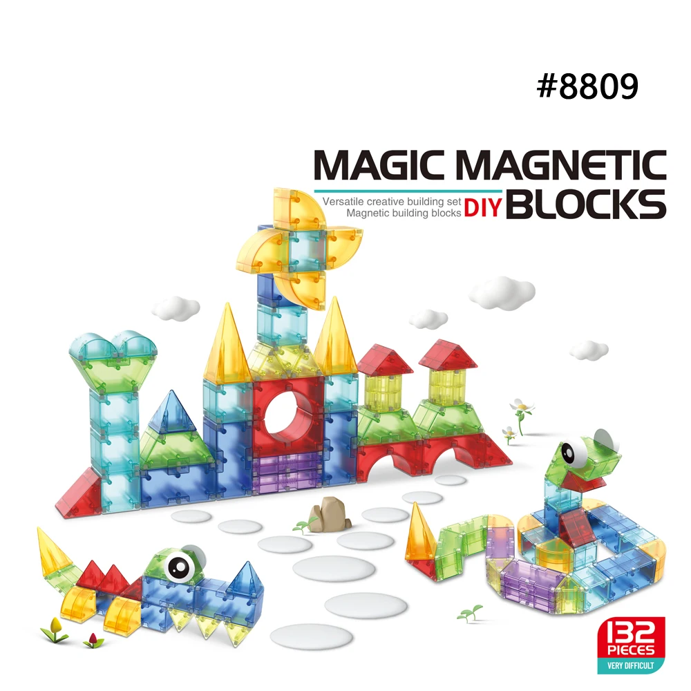 DIY Construction Magnetic Cube Toy for Kids Magnetic Tiles Magnetic Block Set Plastic and Magnet Toy Set