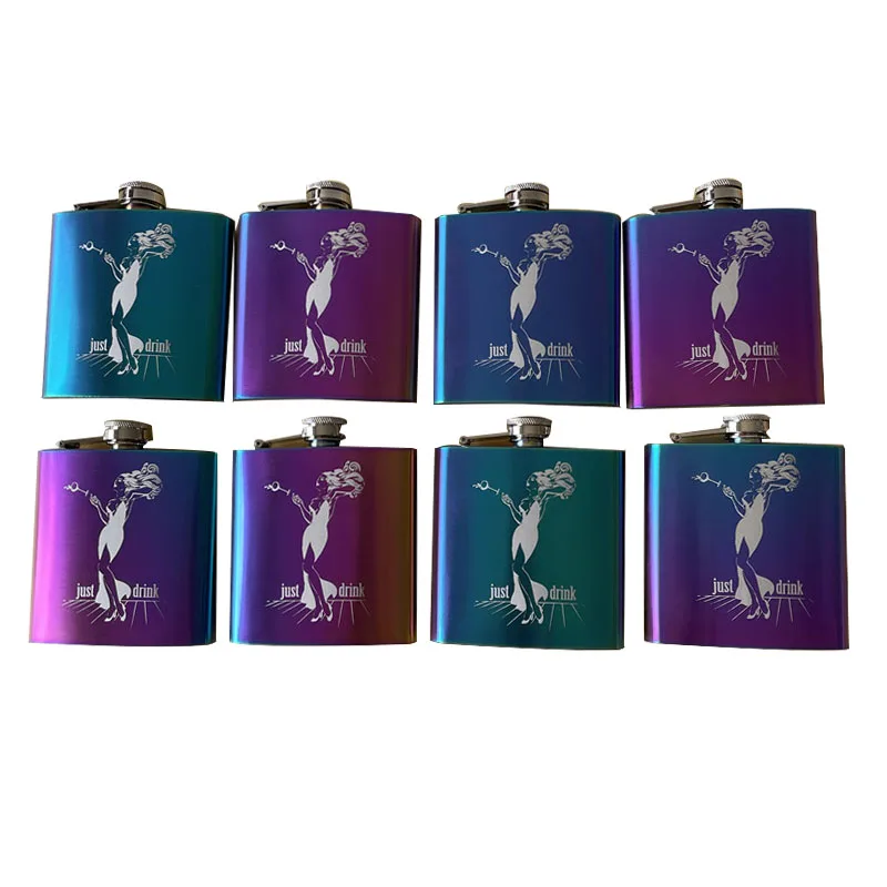 custom logo wholesale 6 oz stainless steel hip flask outdoor portable hip flask