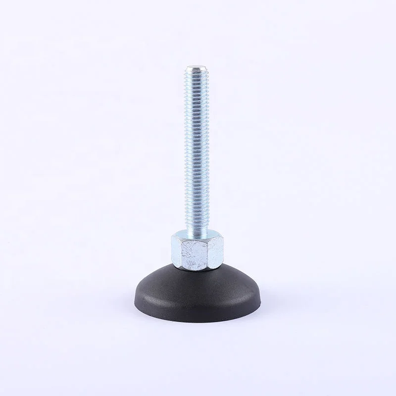 Heavy-duty carbon steel foot cup fixed foot screw Metal adjustable mechanical shock absorber support rubber pad