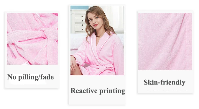 New Style Blue Cotton Waffle Knitted Bathrobe Set Thermal Nightgowns for Bath Sleepwear Solid Pattern Plain Printing for Hotels