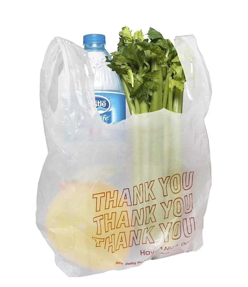 Free samples 6 inch custom print disposable takeaway food packaging Plastic Shopping bags