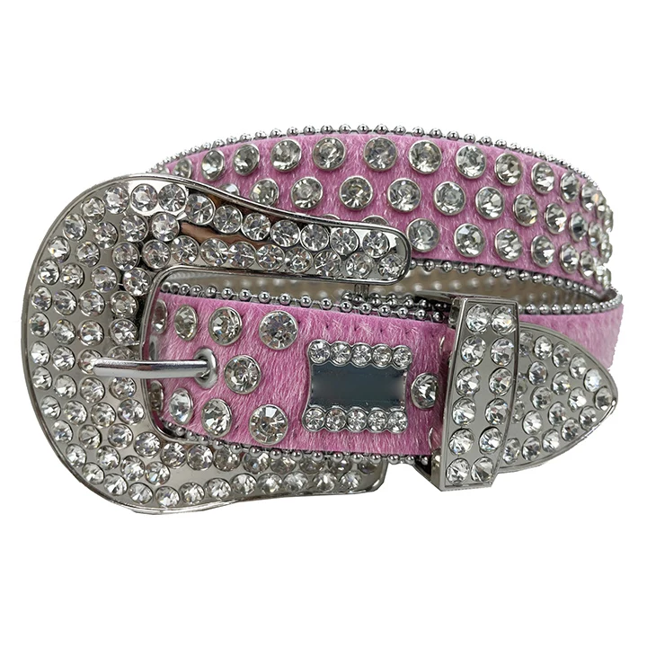 Новинка, Модный женский ремень розового цвета с блестящими стразами