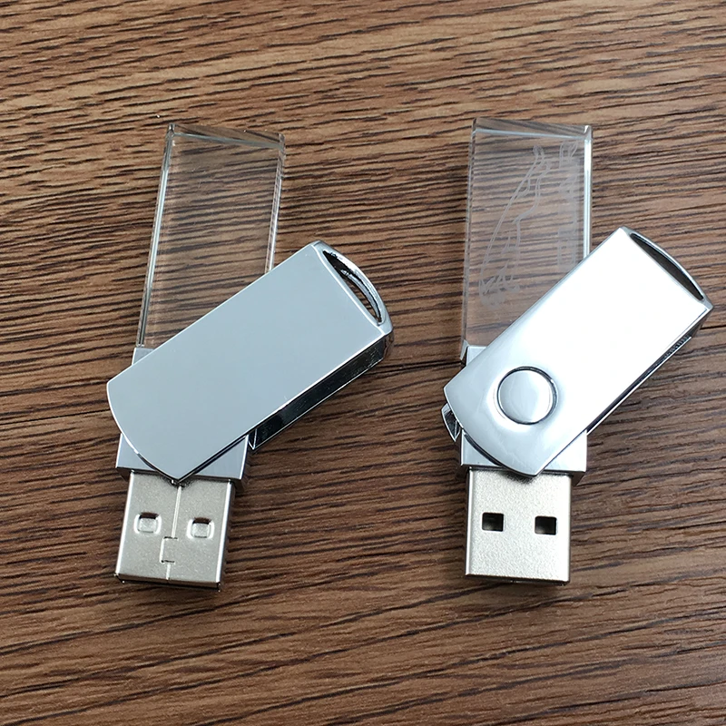  Оптовая продажа Хрустальный usb флеш-накопитель со светодиодной подсветкой 1 ГБ 2 4 8 16 32 64 стеклянная