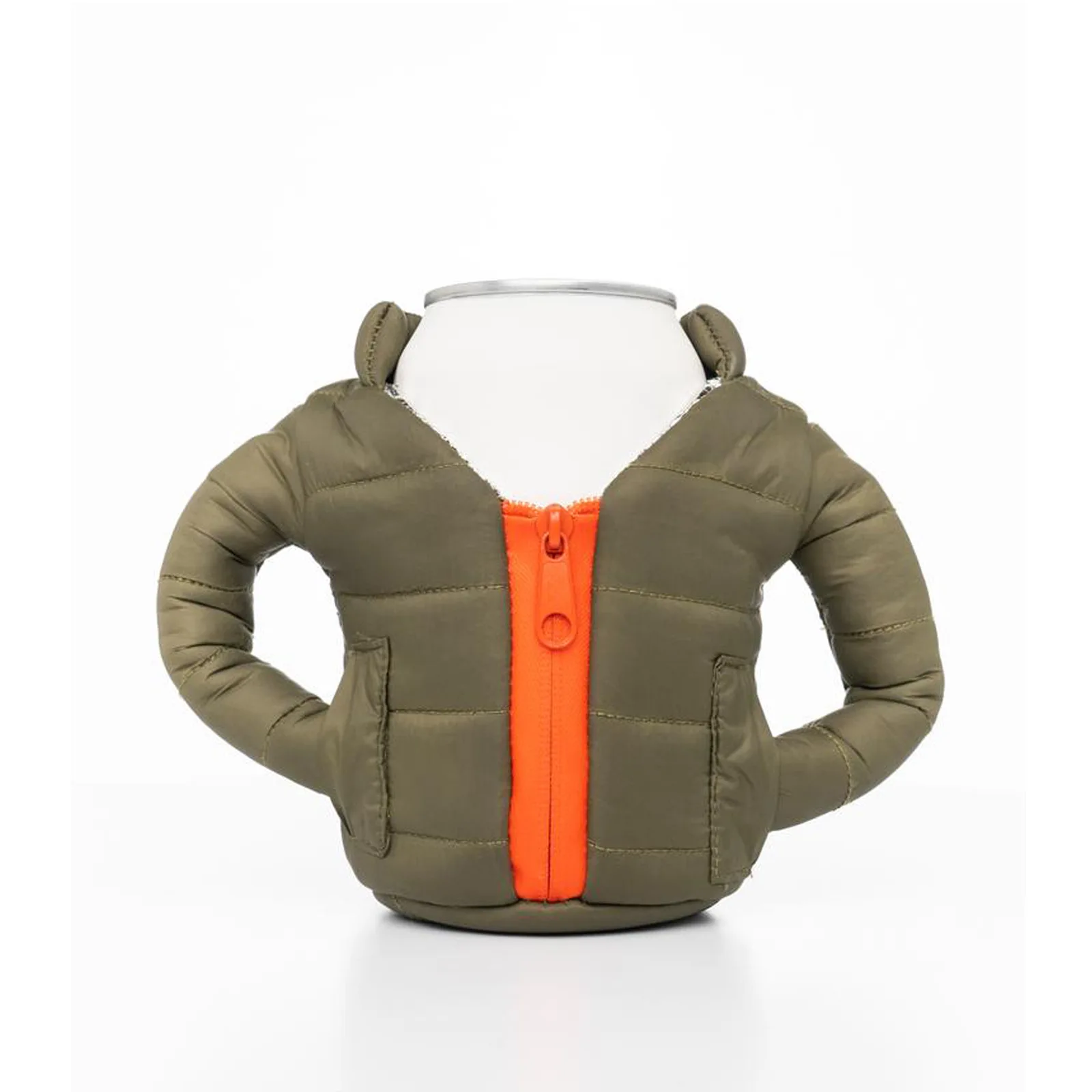 Hot Sale Novelty Down Jacket Material Insulated Wine Can Cooler Beer Bottle Cover Coat Sleeve