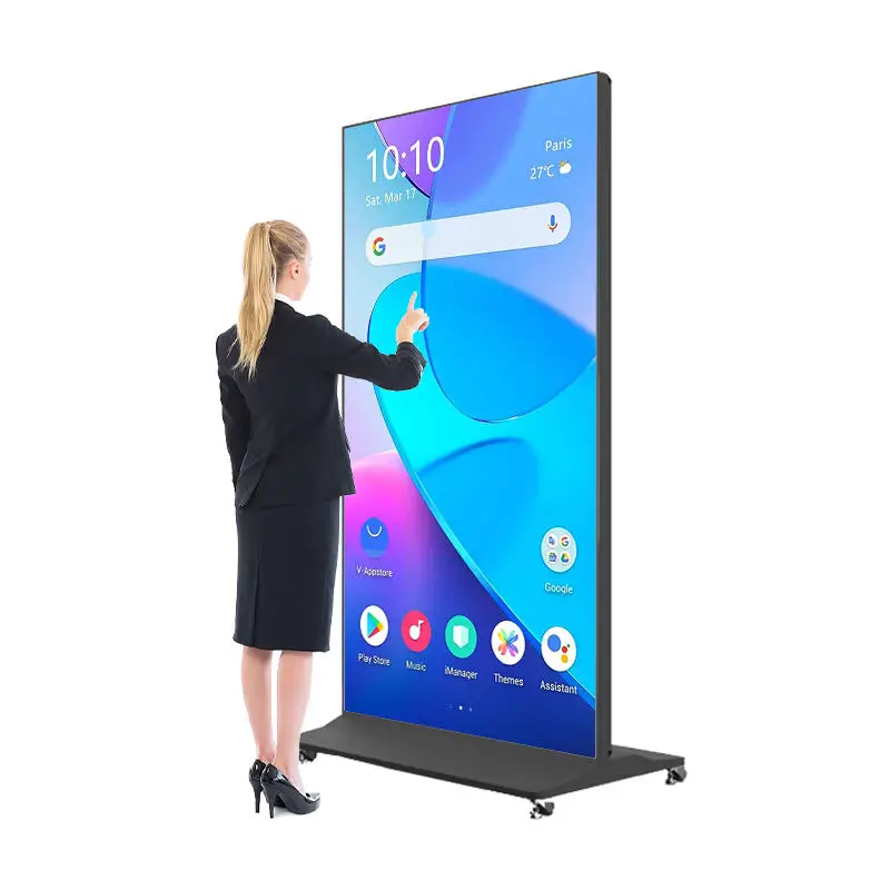 Touch Screen 4k Lcd Floor Kiosk 32 43 50 55 65 75 85 Inch Indoor Screen Guangdong Android Kiosk Advertising Kiosk SDK 5 Ms,5 Ms