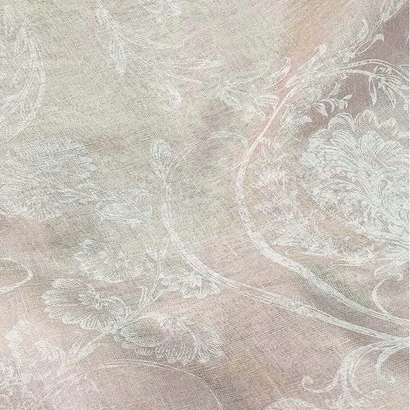 Clothing Print Fonesun-l477 100% Linen Choose from Existing Fabric or Customized Color Plain Organic Digtal Printed Flower Woven