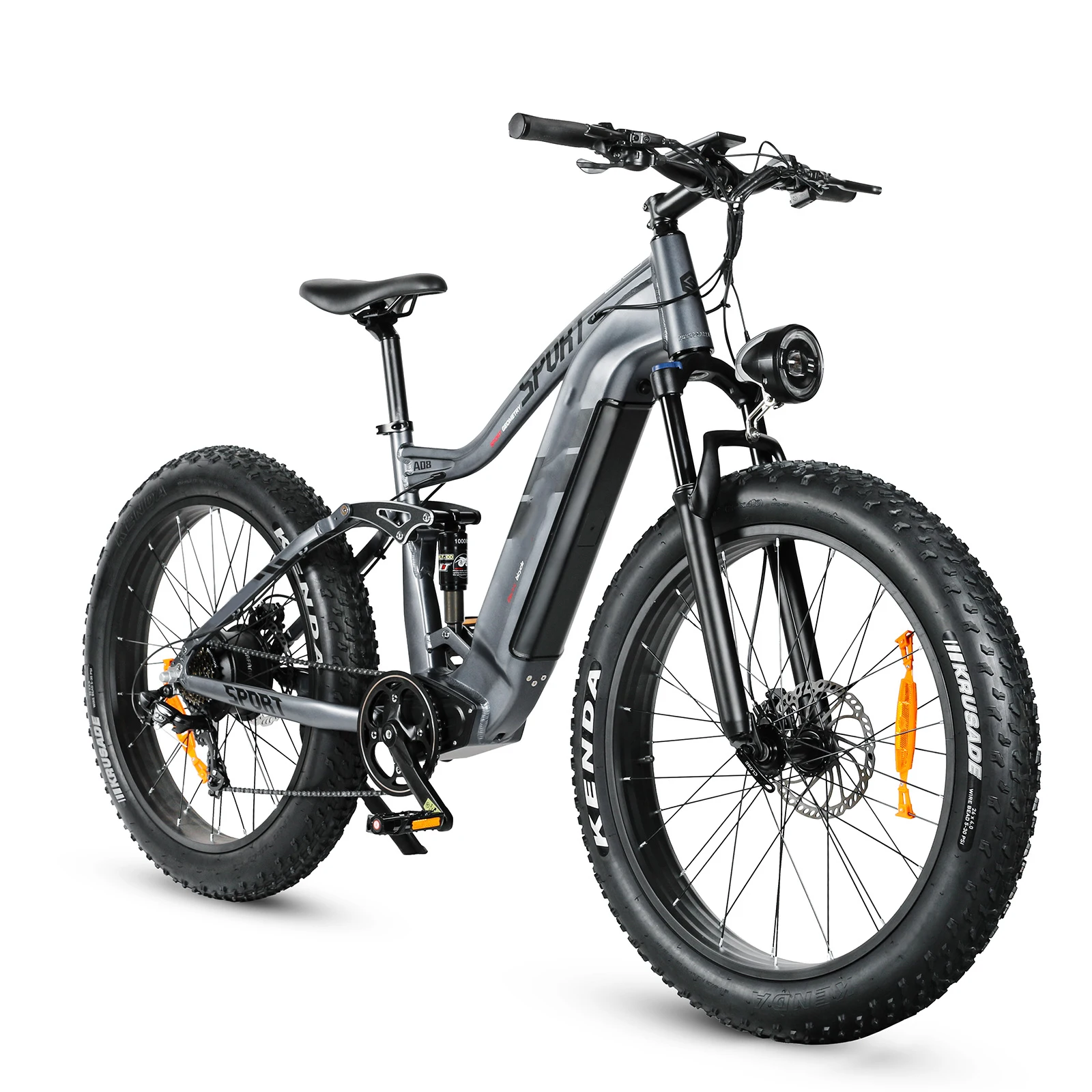 RS-A08 electric fat tire bike 7speed 48V17Ah 750W BAFANG motor 26 inches fat tyre road ebike Soft tail electric off-road bicycle