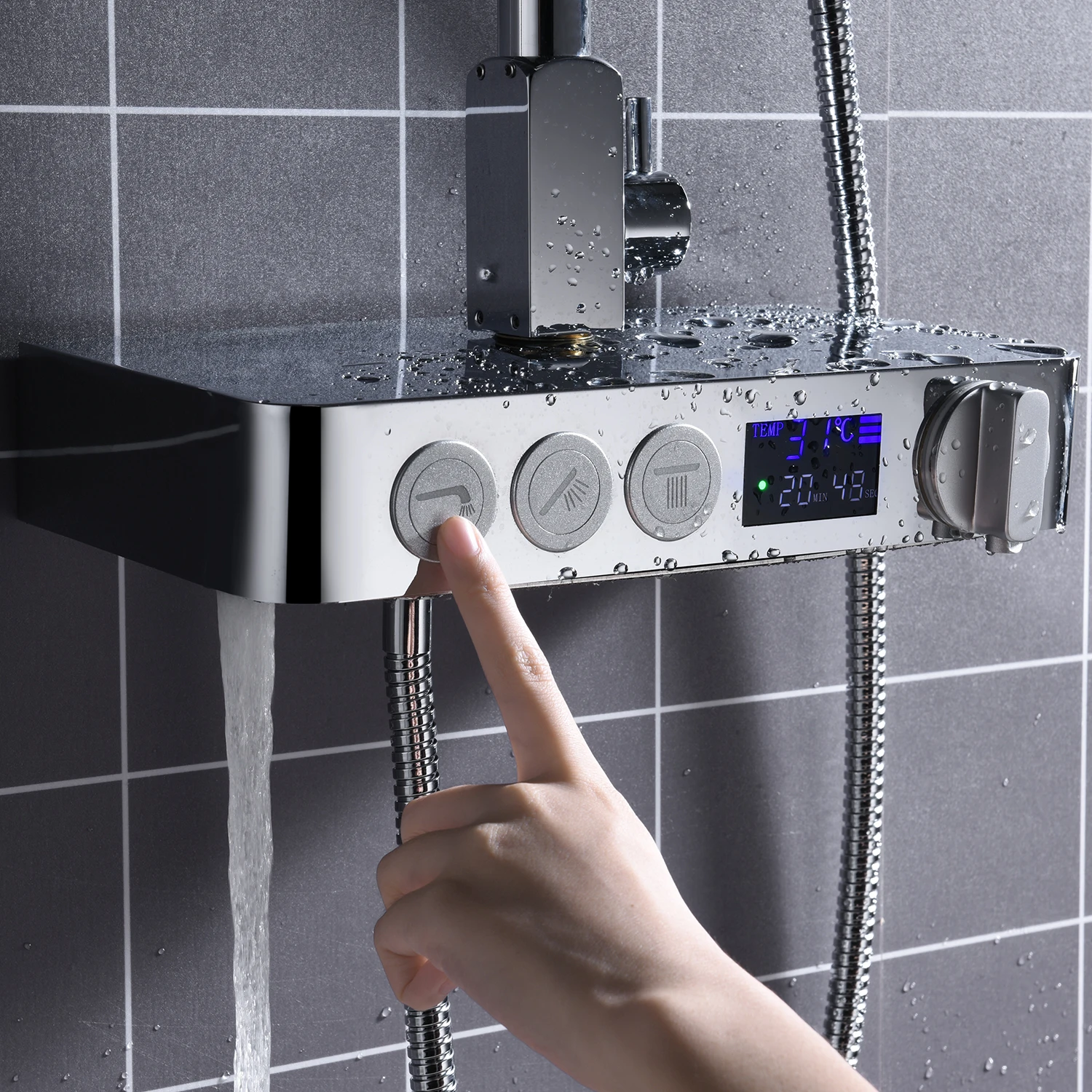 304 Stainless steel big rainfall mist led rain mist shower head set Bathroom shower 20 inch /24 inch