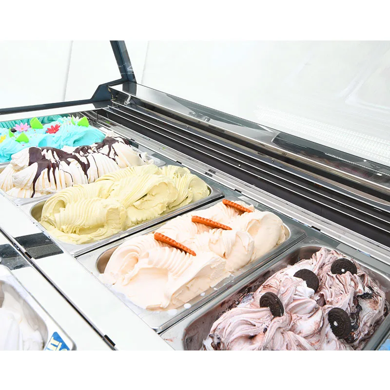 High Grade Single Temperature 320L Capacity Popsicle Tray Ice Cream Cabinet Gelato Display Scoop Freezer For Ice Cream