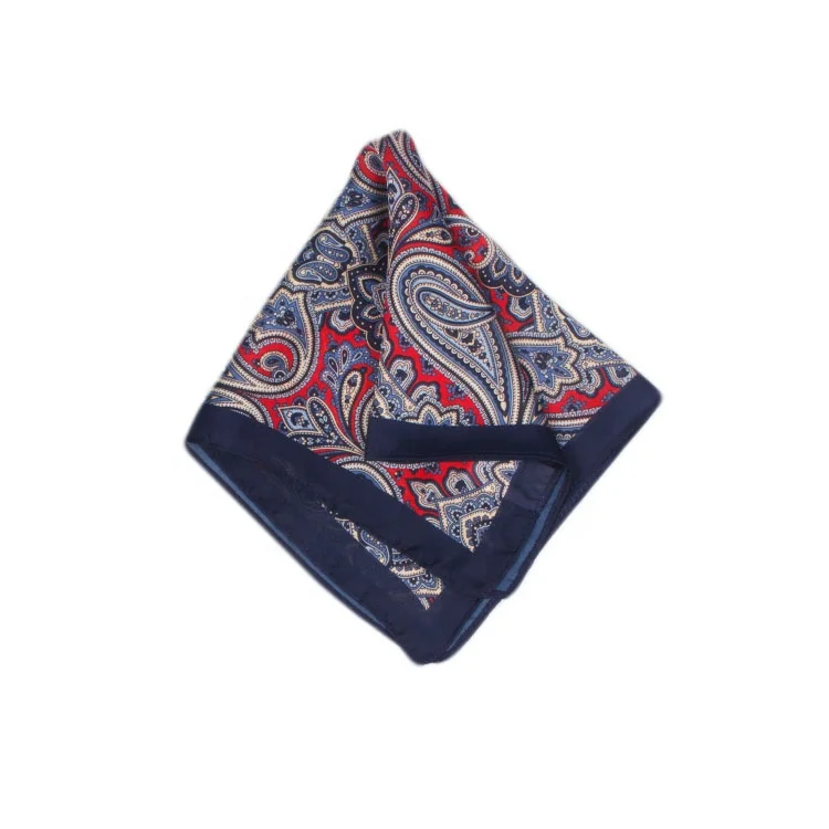 Chinese Supplier Wholesale Luxury Hand Rolled Handkerchiefs 100% Silk Pocket Squares for men