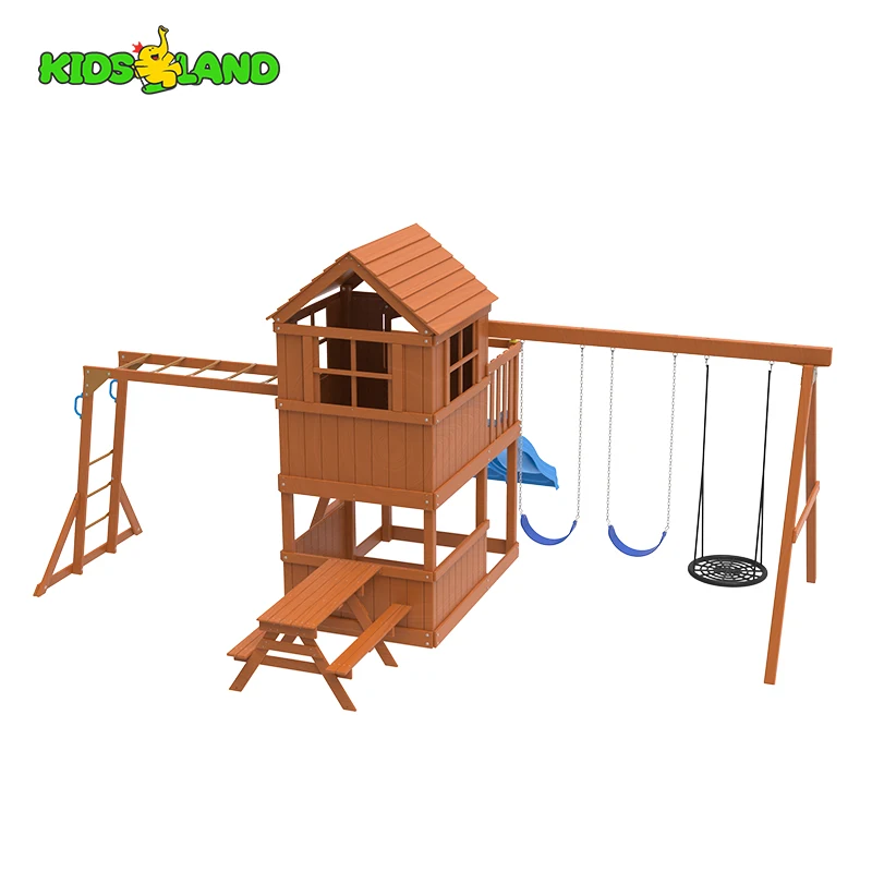 Skyloft Wooden Play Set Amusement Equipment Indoor Outdoor Backyard Swing Sets Commercial Outdoor Children Playground