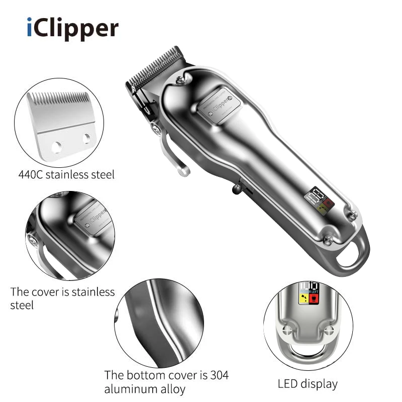  IClipper-K5s Новый профессиональный электрический шлифовальный инструмент Светодиодный дисплей питания машинка для стрижки волос
