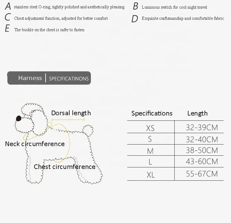 Custom Wholesale No Pull Pet Safe Easy Walk Light Small Neoprene Led Dog Harness