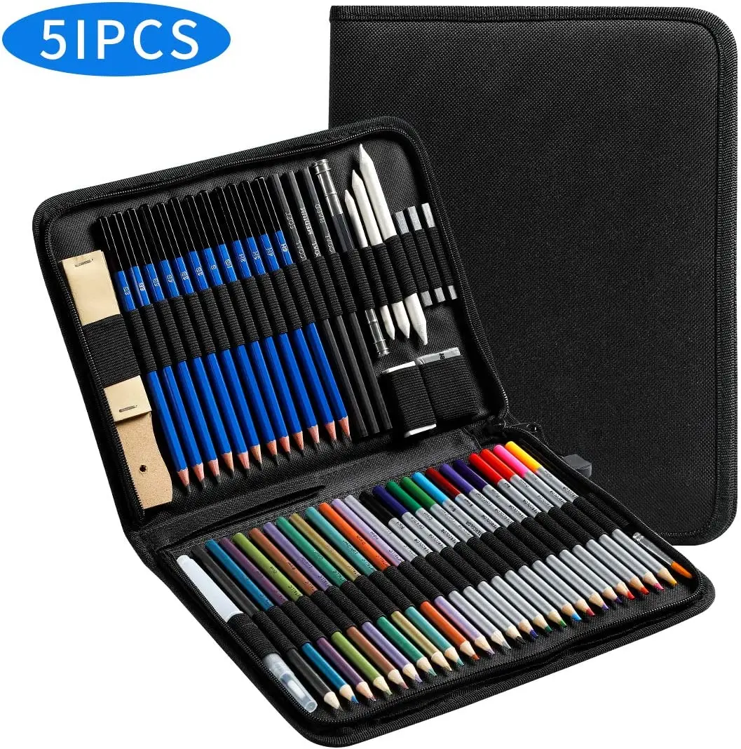 Hot Selling 51pcs professional art drawing  deluxe art set