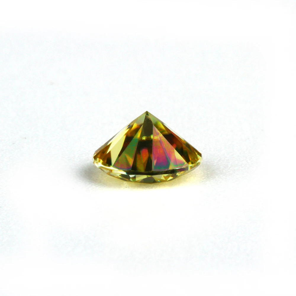 2023 new light yellow moissanite 0.5ct-4ct artificial diamond VVS1 VVS2 clarity yellow round gems ring chain main stone