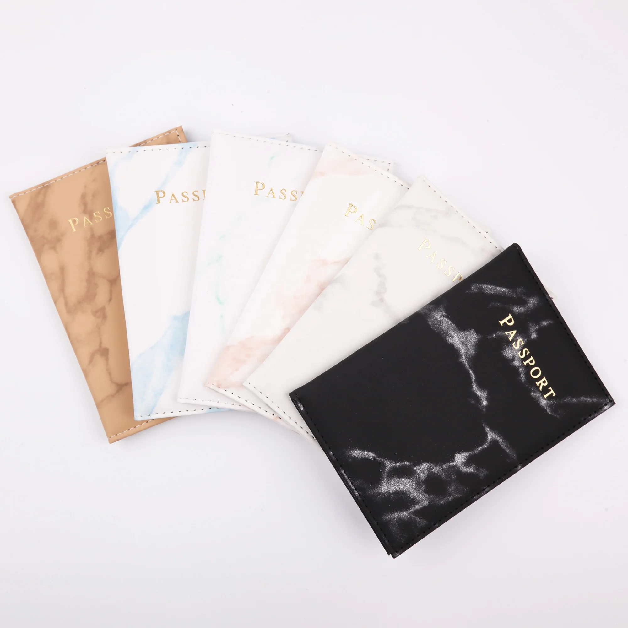 Factory Custom and Wholesale 2023 new arrivals Marble Style PU Leather DIY Travel Leather Cover Holder Passport Case