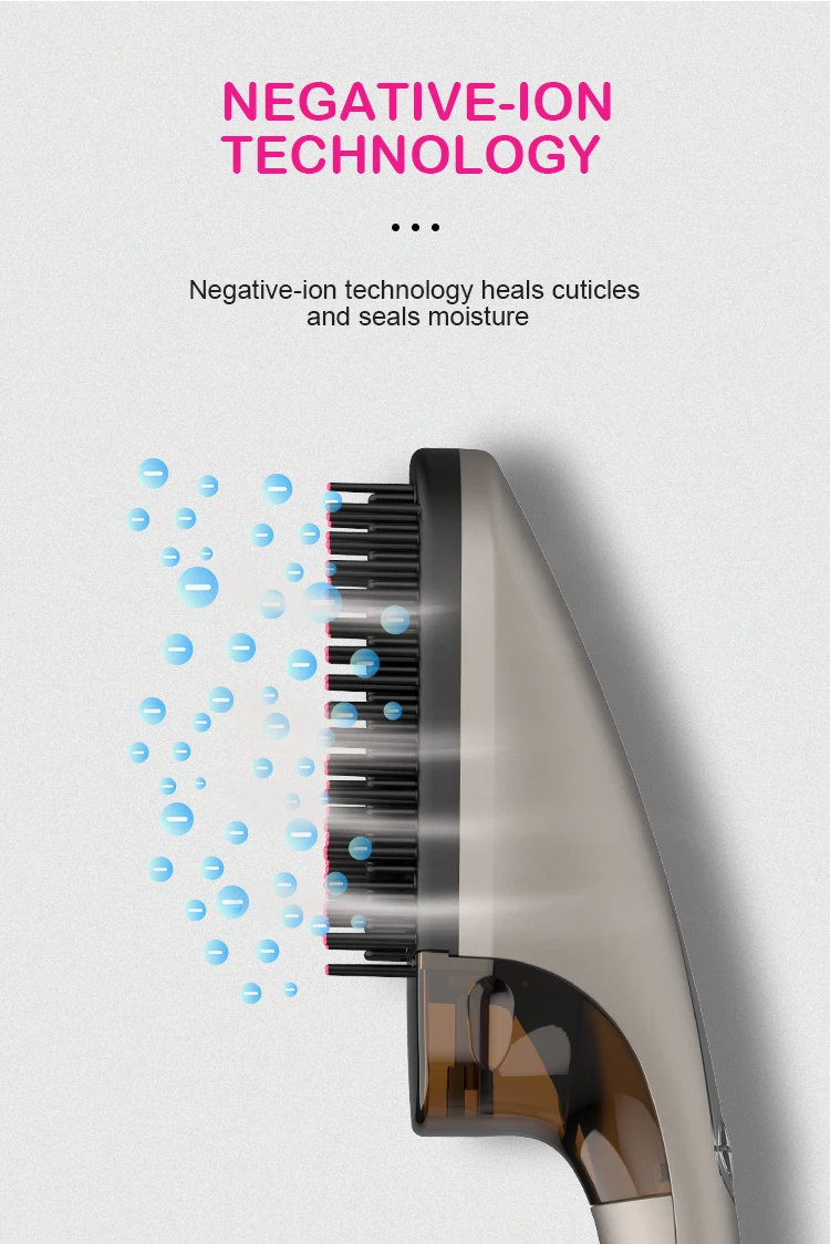 2022 New Style 3 In 1 Steam Hair Straightener Mist Spray Blow Dryer Brush Negative Ion Volumizer Hot Air Brush