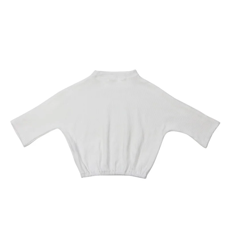 
Winter Hot Sale White High Quality Organic Ribbed Wholesale Long Sleeve Baby T-shirt 