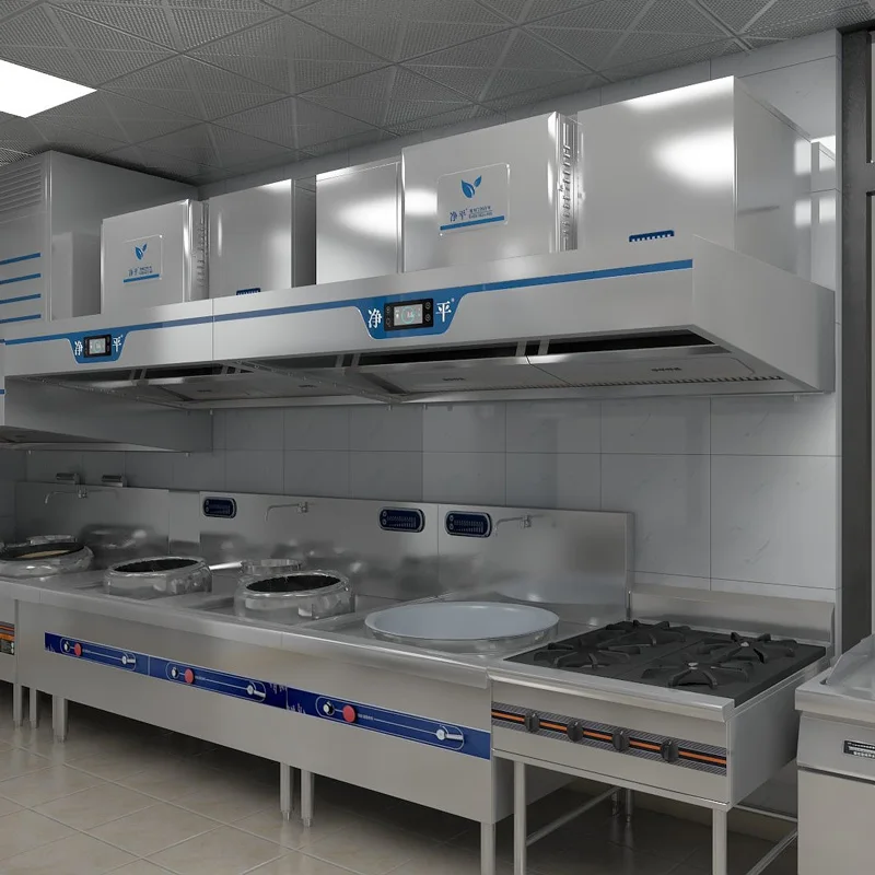 JingPing Stainless Steel Self Cleaning Hotel Kitchen Exhaust Chimney Commercial Exhaust Hood