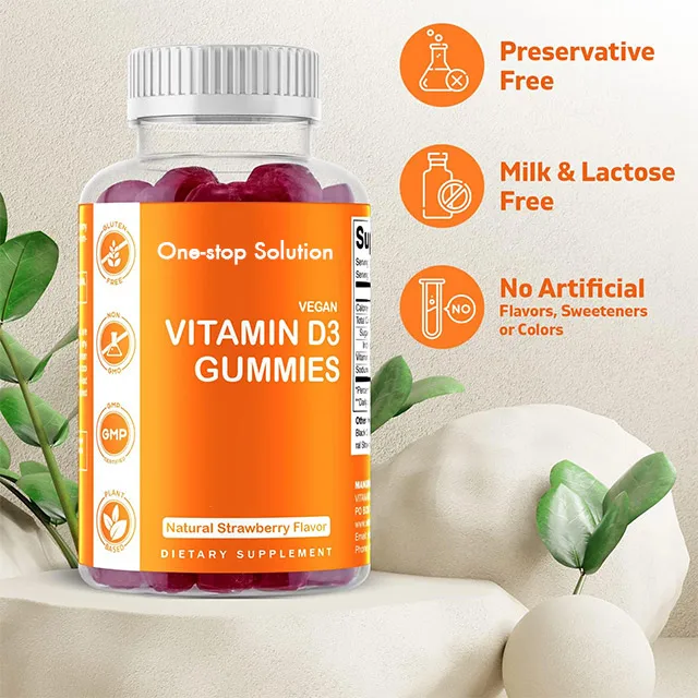 Vitamin D3 Gummies 5000 IU Per Gummy 60 Vegan Gummies Healthy Bones Teeth Mood Joint Immune System Function