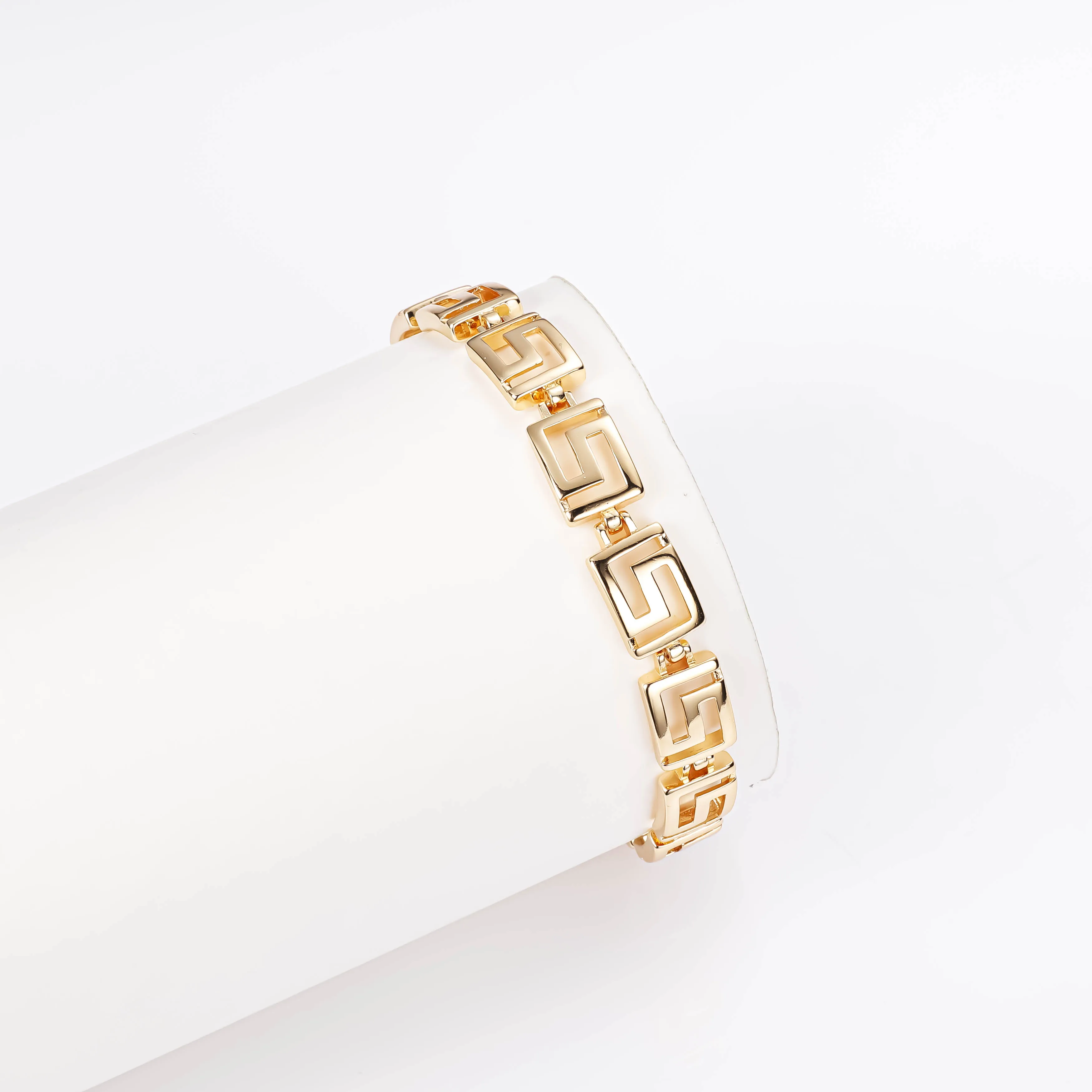 CM jewelry fashion wholesale brass 18K gold plated bracelet  pulseras de oro laminado plain labyrinth Hollow Out men women gift