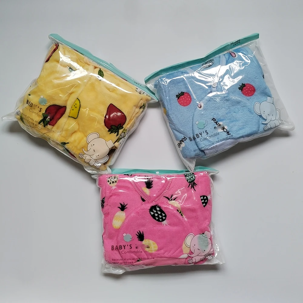 Custom Baby Clothes 5 Pieces Layette Set 0-6M Flannel Baby Winter Clothes Outfits  Newborn Baby Clothes Gift Set