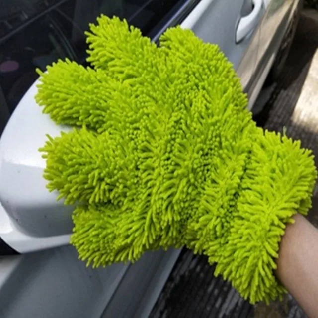 Chenile Automobile Wash Mitts Car Cleaning Glove Microfiber Double Side Chenille Car Cleaning Mitt