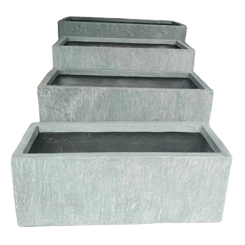 Большие прямоугольные Стекловолоконные цементные легкие бетонные Цветочные кадки