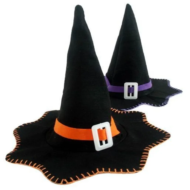 whole sale factory price wine Ornament Hat Witch Hat felt hat for party