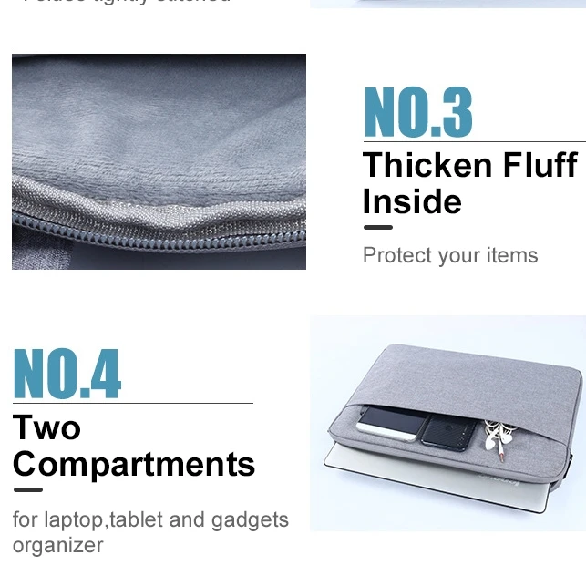 Custom Waterproof 13 14 15.6 inch Polyester Slim Sleeve with Front Pocket Handbag for Laptop