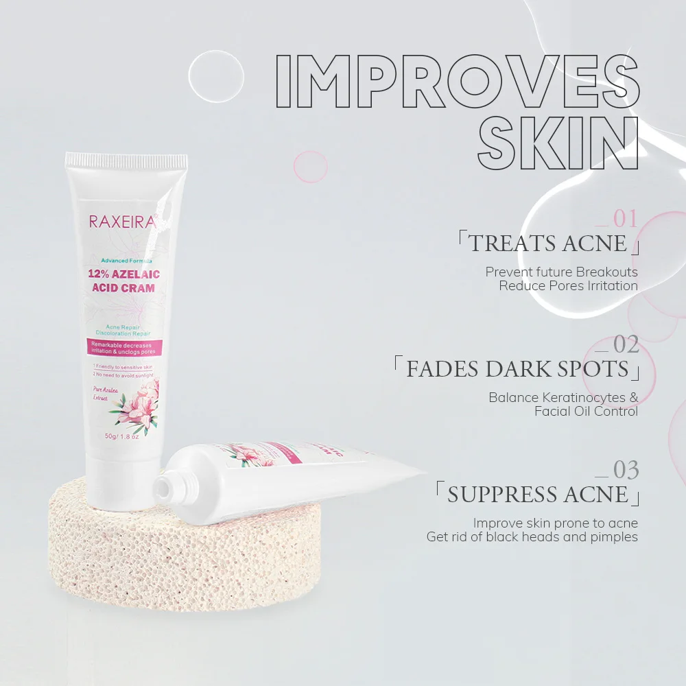 12% Azelaic Acid Natural Whitening Facial Cream Acne Treatment Pimples Dark Spot Remover Face Azelaic Acid Anti-acne Cream