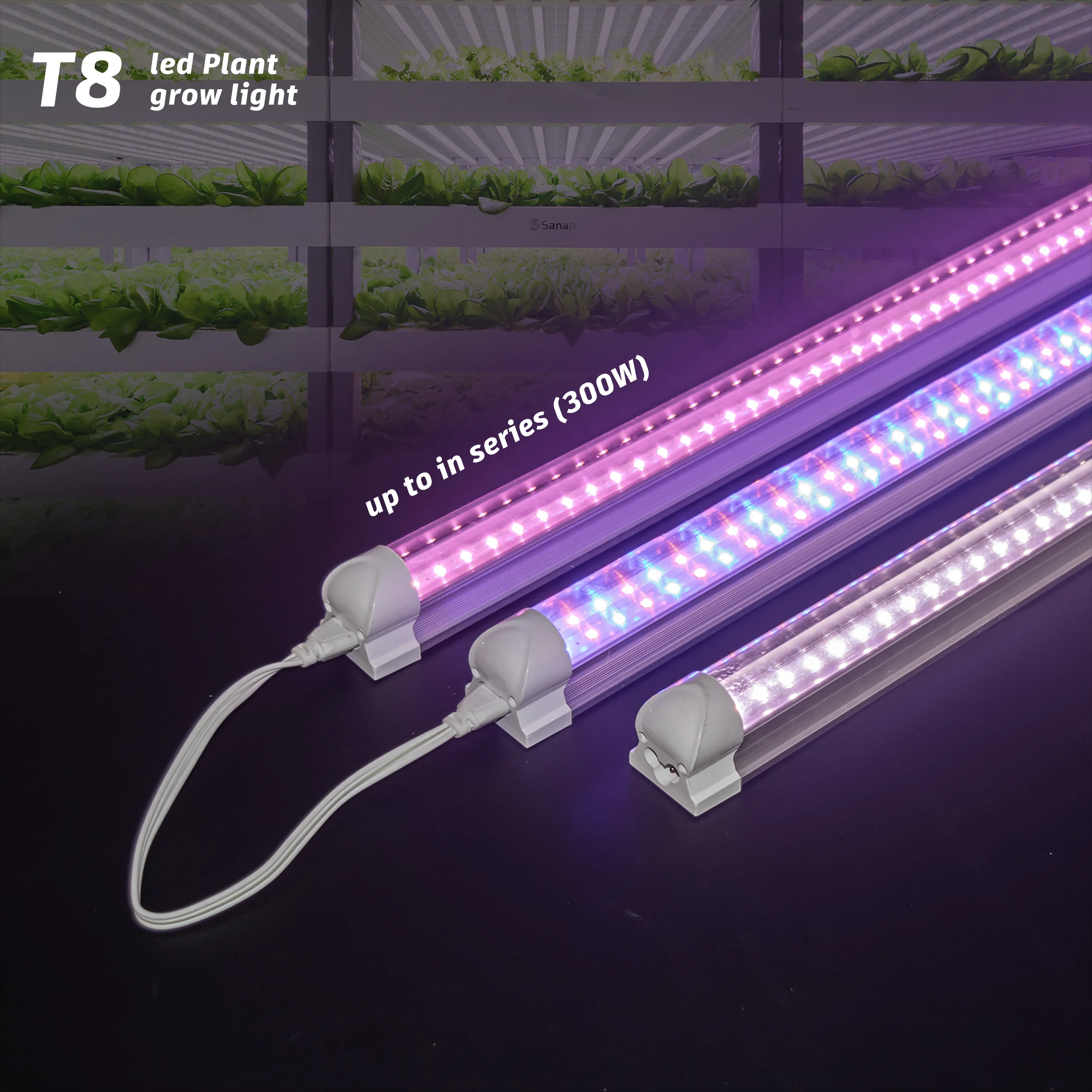 Wholesale 2ft 4ft 5ft plant hydroponic vegetable Customized Spectrum Linkable T8 LED Grow Light