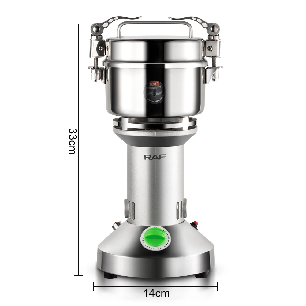 RAF Electric Nut Powder Making Machine 200G Spicy Pepper Spice Nuts Mill Stainless Steel Grain Grinder Flour Mill