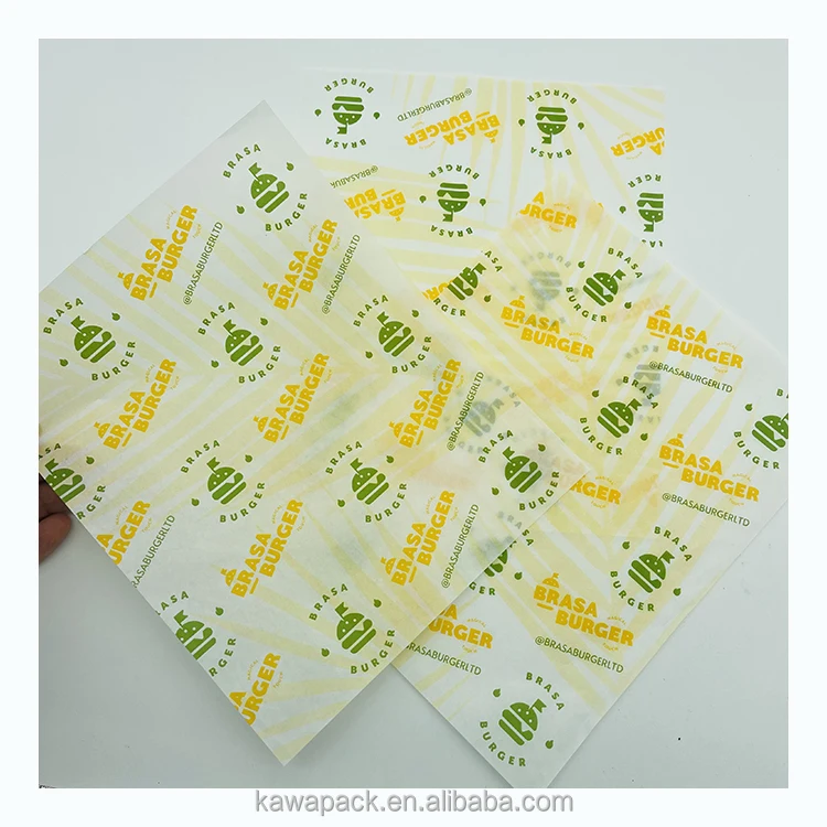 Food silicone oil paper Print logo baking sandwich hamburger bread wrapping paper