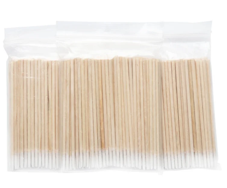 100 PCS/ Wooden Cotton Swab For Permanent Makeup And Lash Extension