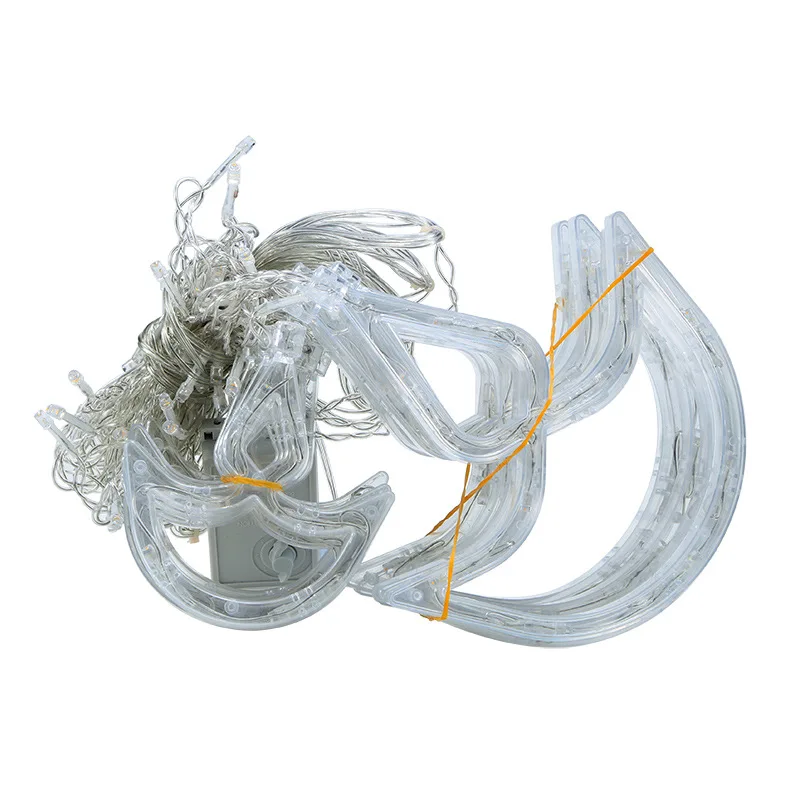 Waterfall Colorful LED window DIYA Diwali string light Indian boat Anchor curtain Diwali festival light