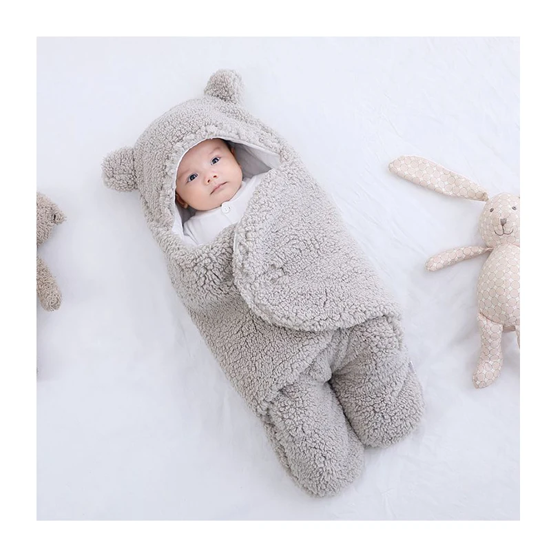 Famicheer Quilted Baby Swaddle Blanket Cotton Baby Sleeping Bag Sleepwear Knitted Baby Sleeping Bag With Feet