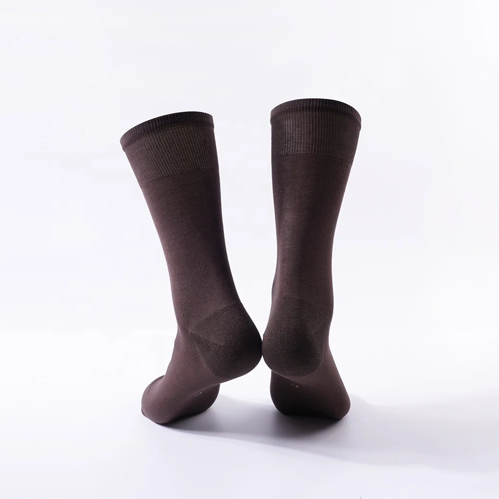 
Mix color 6 pairs box packaging top quality blank solid mercerized cotton anti sweat dress crew socks for men 