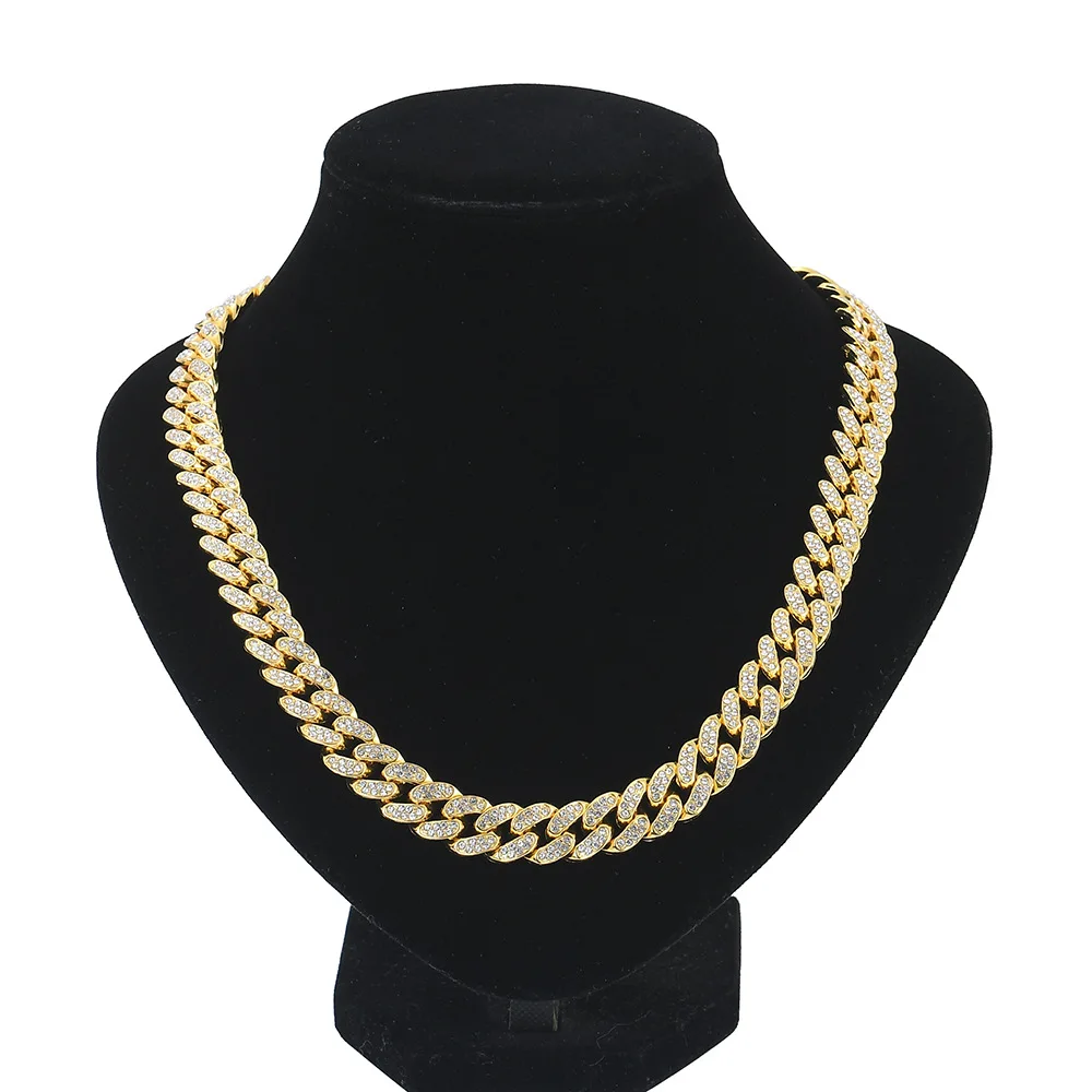 Wholesale Daikin Chain Simulation Gold Plated Clavicle Hip Hop Punk Nightclub Bar Metal Iced Out Cuban Chain Necklace
