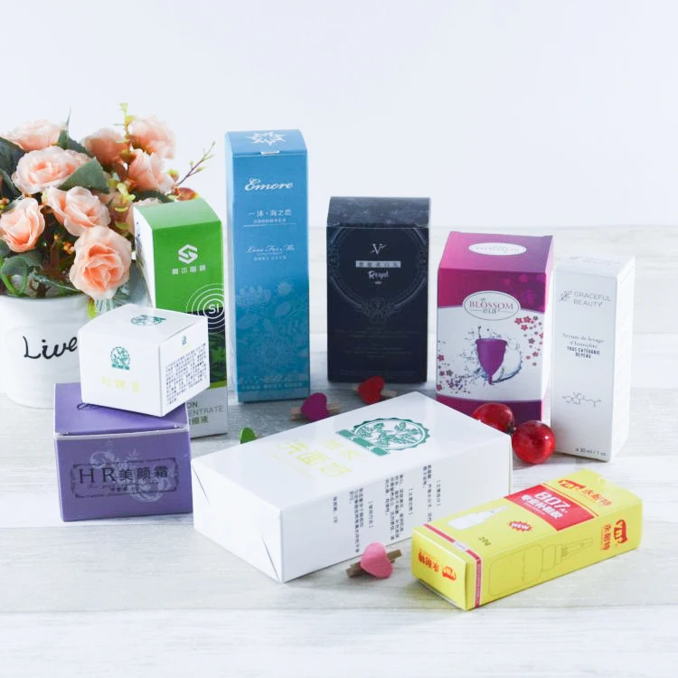 Wholesale Custom Logo Free Design Cmyk Printing Eco Friendly Beautiful Makeup Cosmetic Product Paper Boxes Packaging