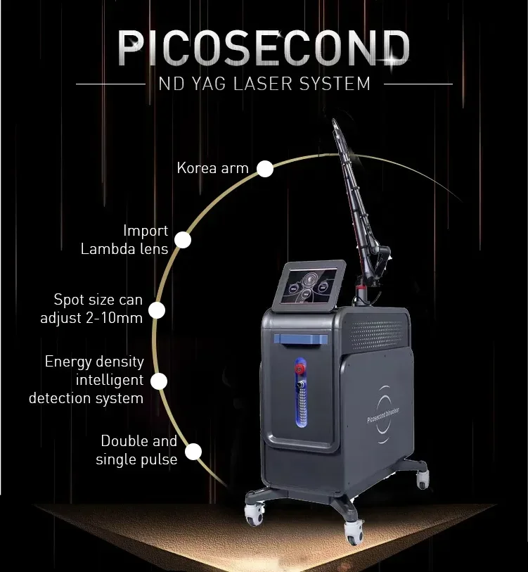 Super pico laser tattoo removal system q switched nd yag picosecond laser tattoo removal Pigment removal machine
