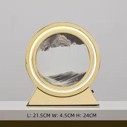 3D 10 Inch Moving Sandscape Art Table Lamp For Home/Office/Gift Hourglass Lamp Quicksand Painting