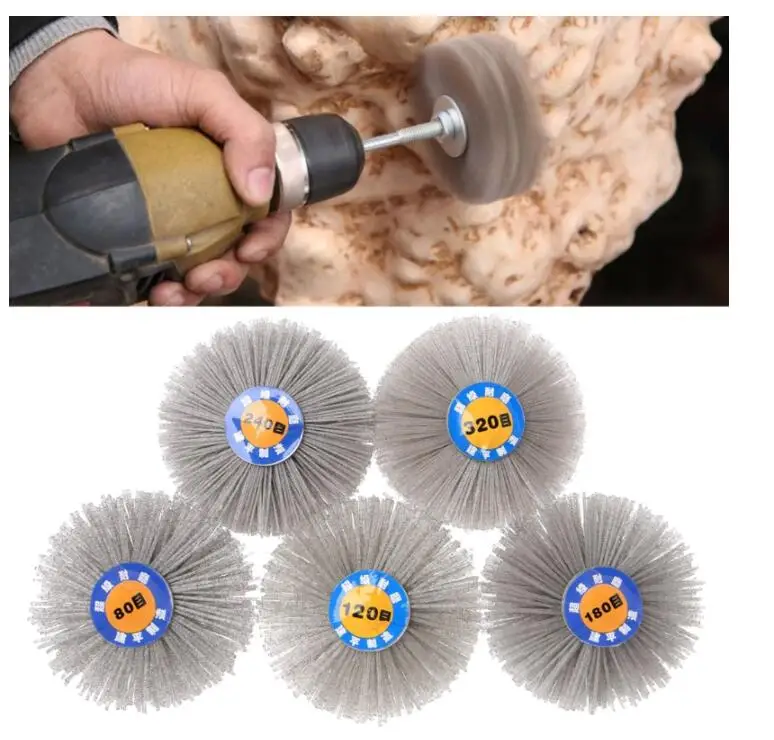 Hot Sale Deburring Abrasive Alumina Wire Brush Flower Head wood Polish Grind Buff Wheel Shank